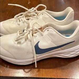 Nike Cream and Navy Athletic Shoes